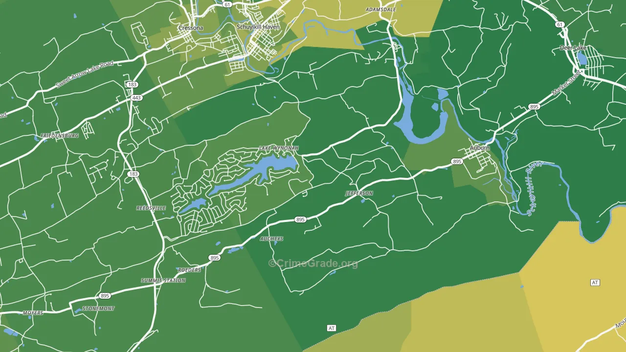 17922, PA Map of Vehicle Theft Rates