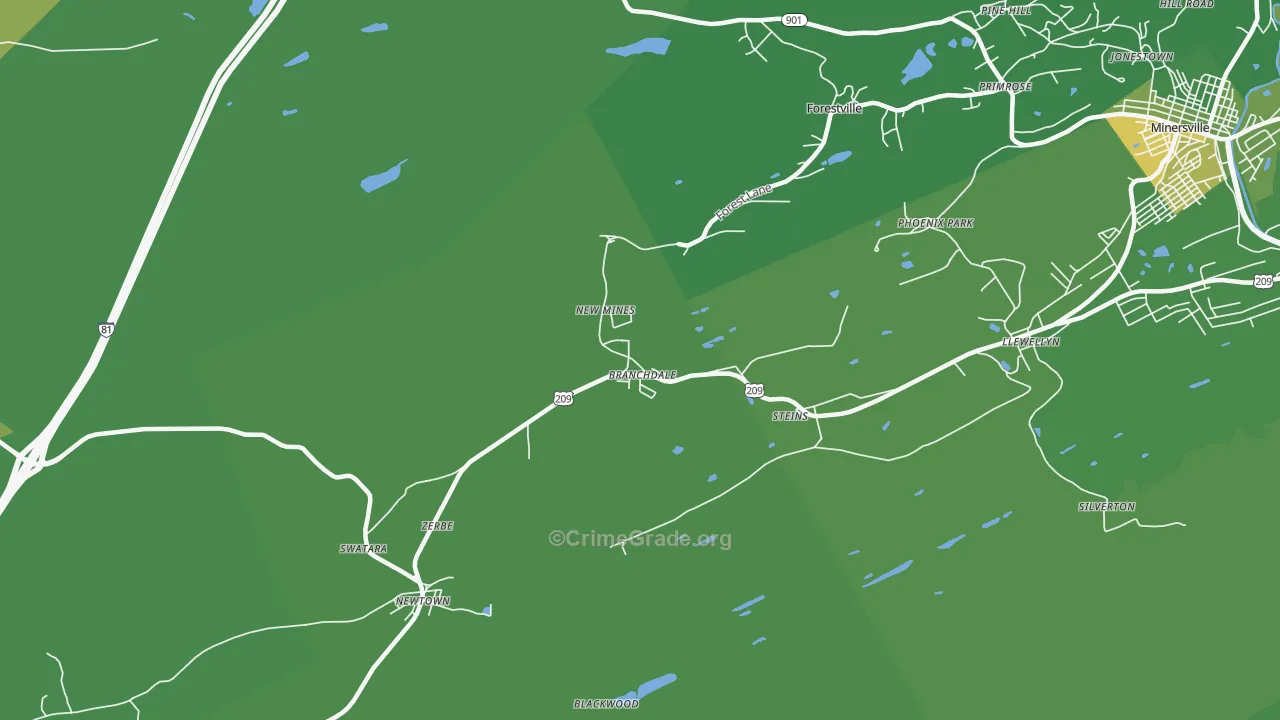 17923, PA Map of Vehicle Theft Rates