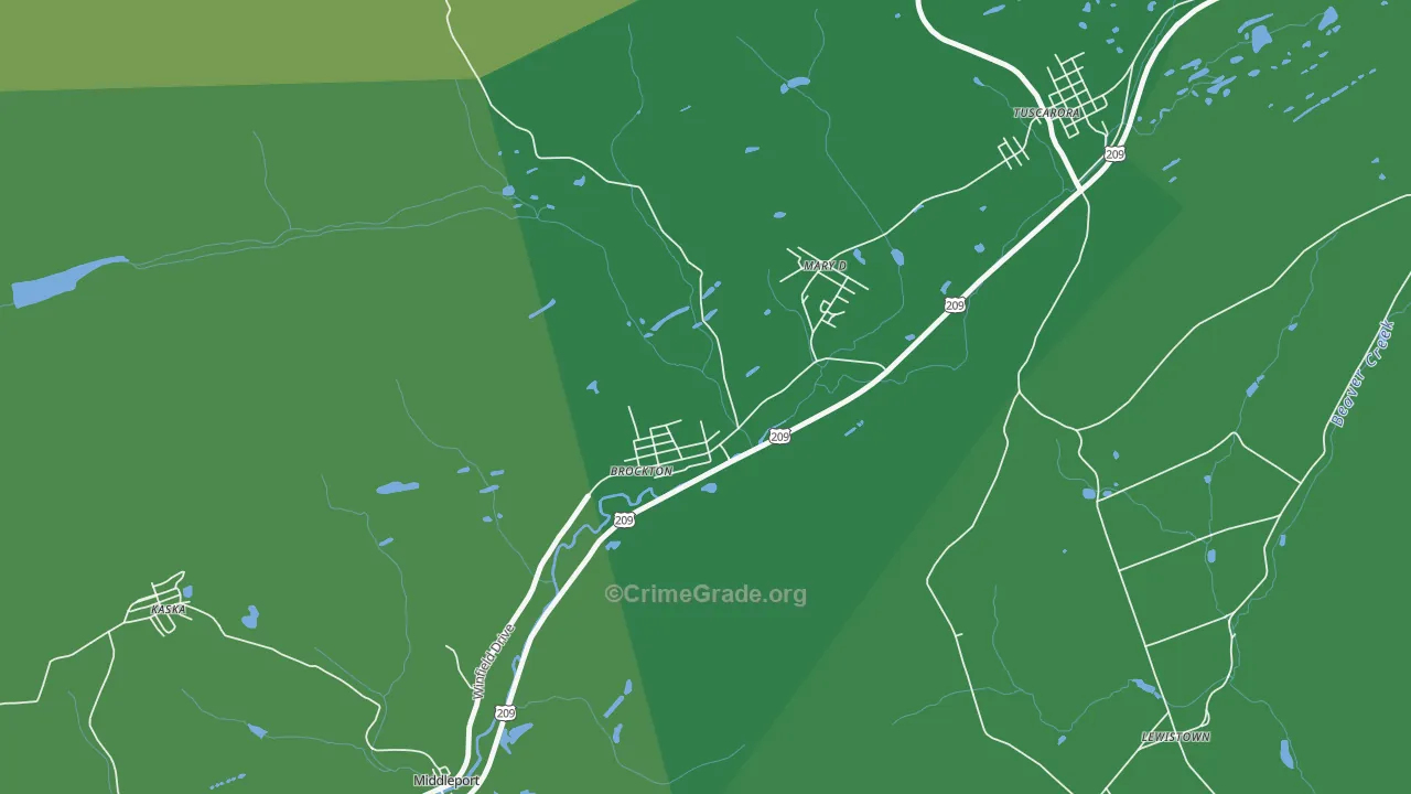 17925, PA Map of Vehicle Theft Rates