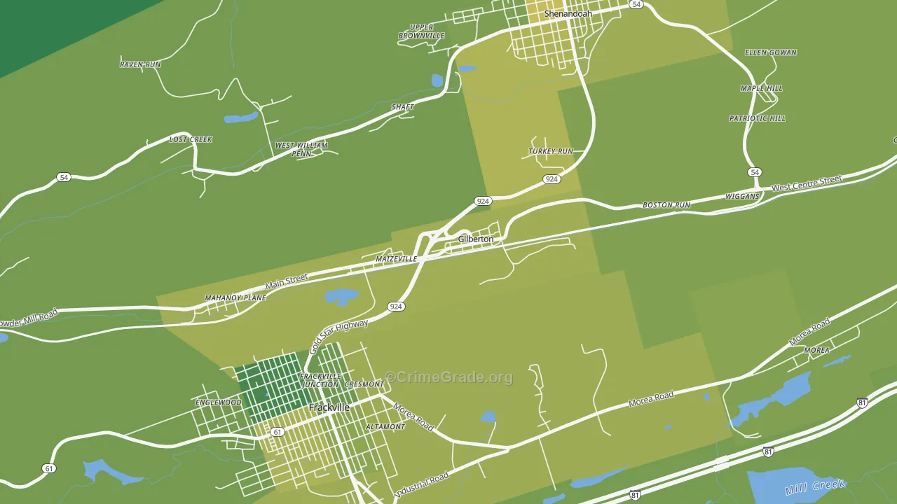 17934, PA Map of Vehicle Theft Rates