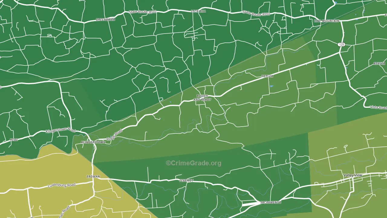 17941, PA Map of Vehicle Theft Rates