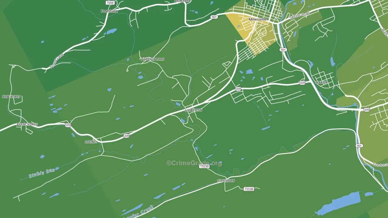 17944, PA Map of Vehicle Theft Rates