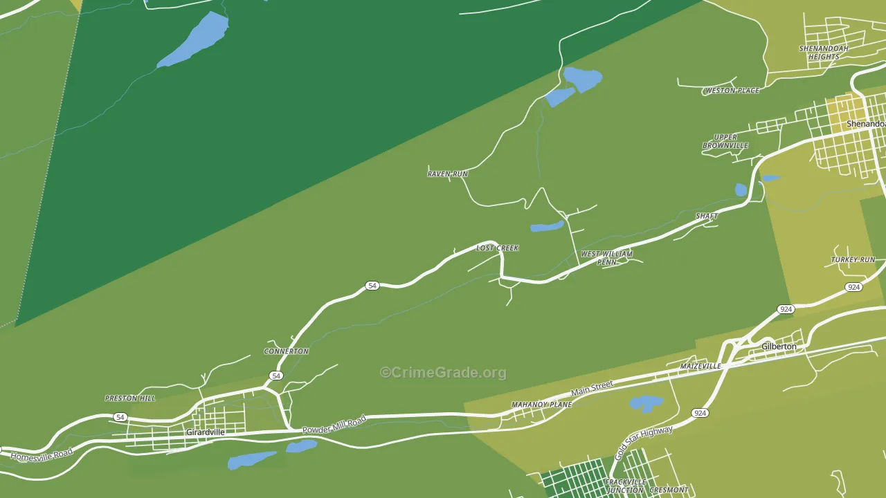 17946, PA Map of Vehicle Theft Rates