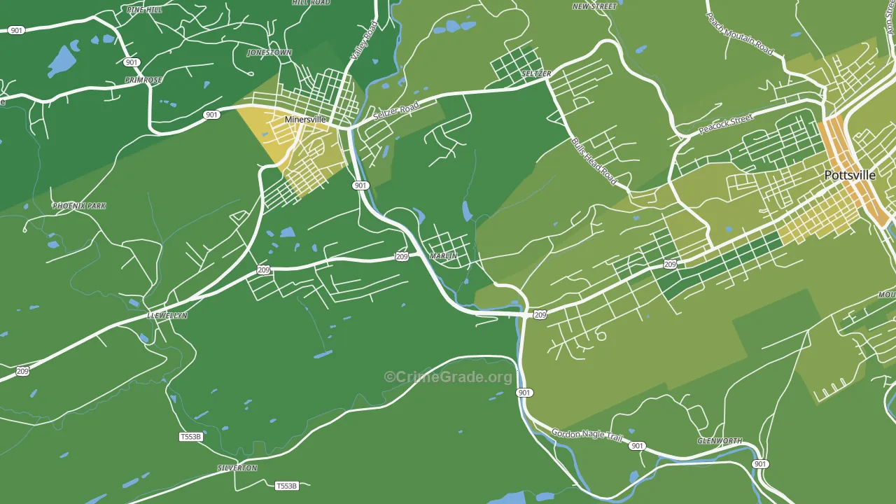 17951, PA Map of Vehicle Theft Rates