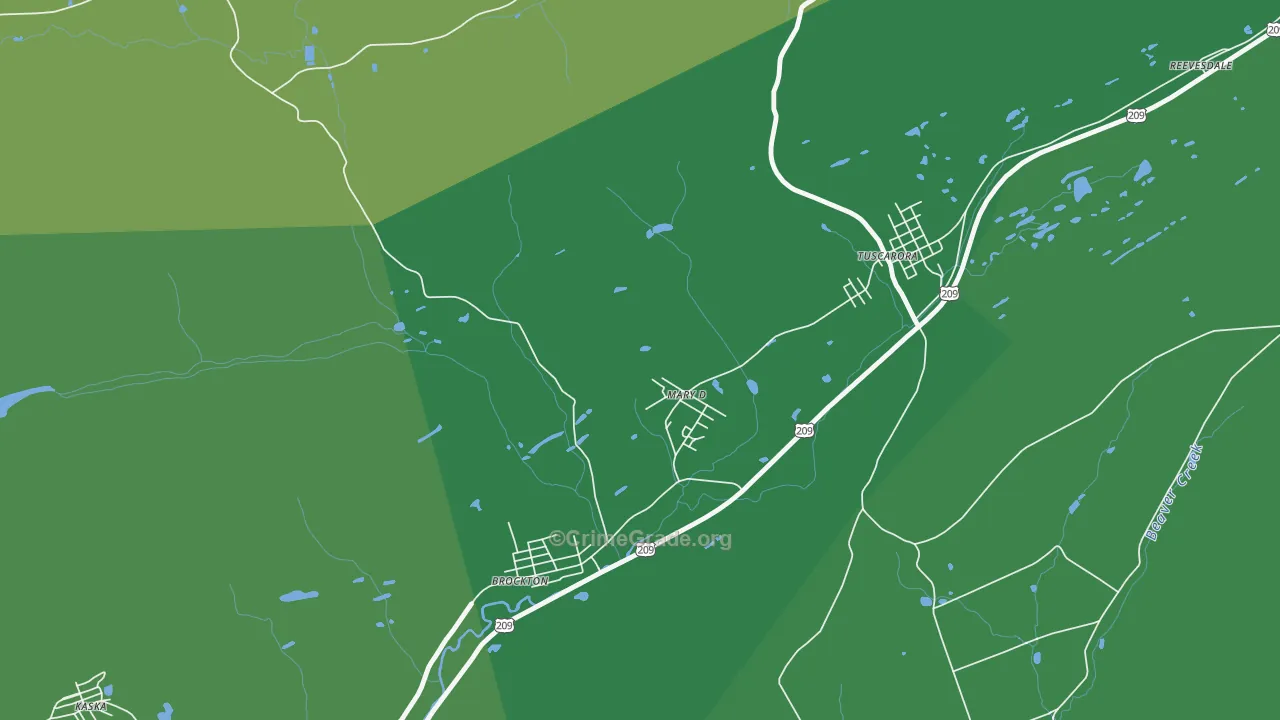17952, PA Map of Vehicle Theft Rates