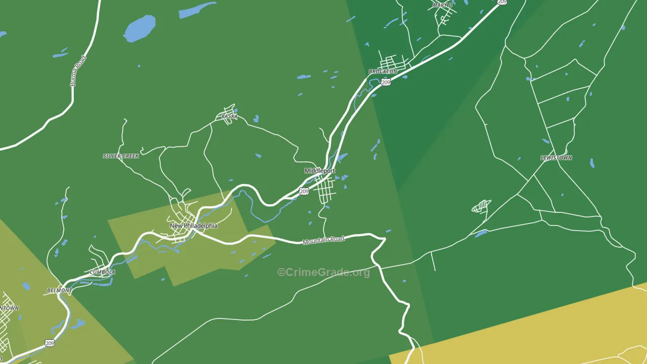 17953, PA Map of Vehicle Theft Rates