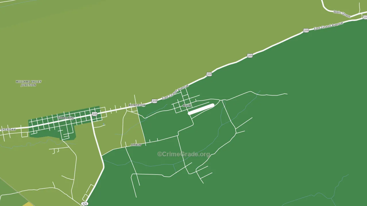 17957, PA Map of Vehicle Theft Rates