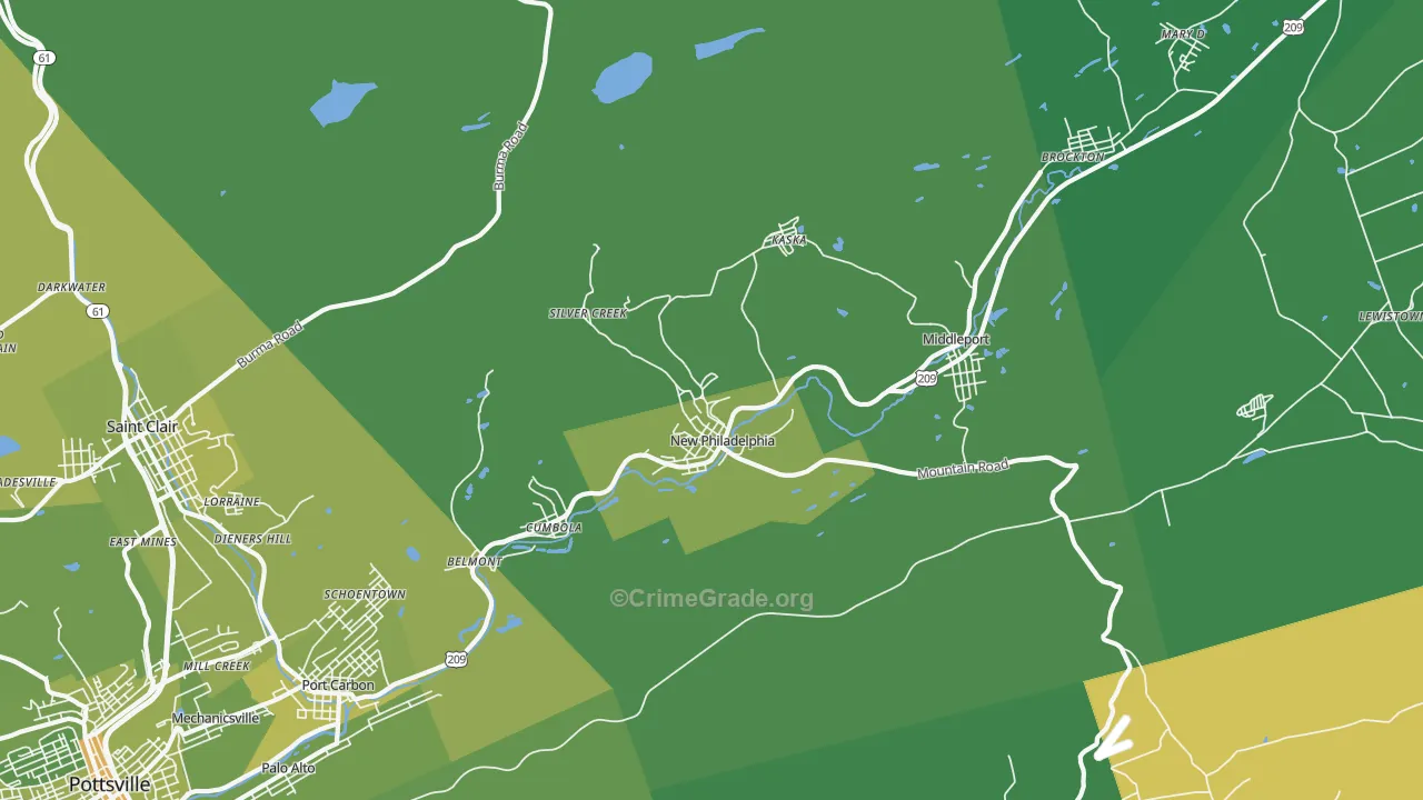 17959, PA Map of Vehicle Theft Rates