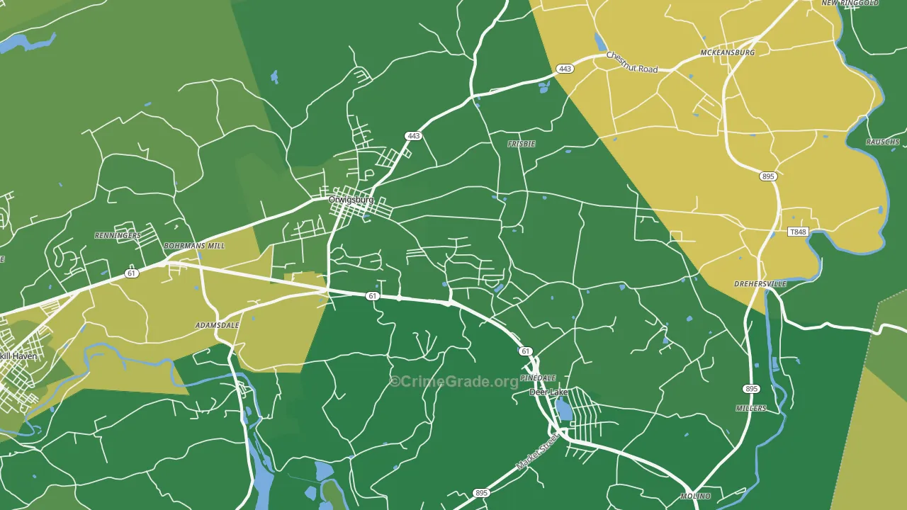 17961, PA Map of Vehicle Theft Rates