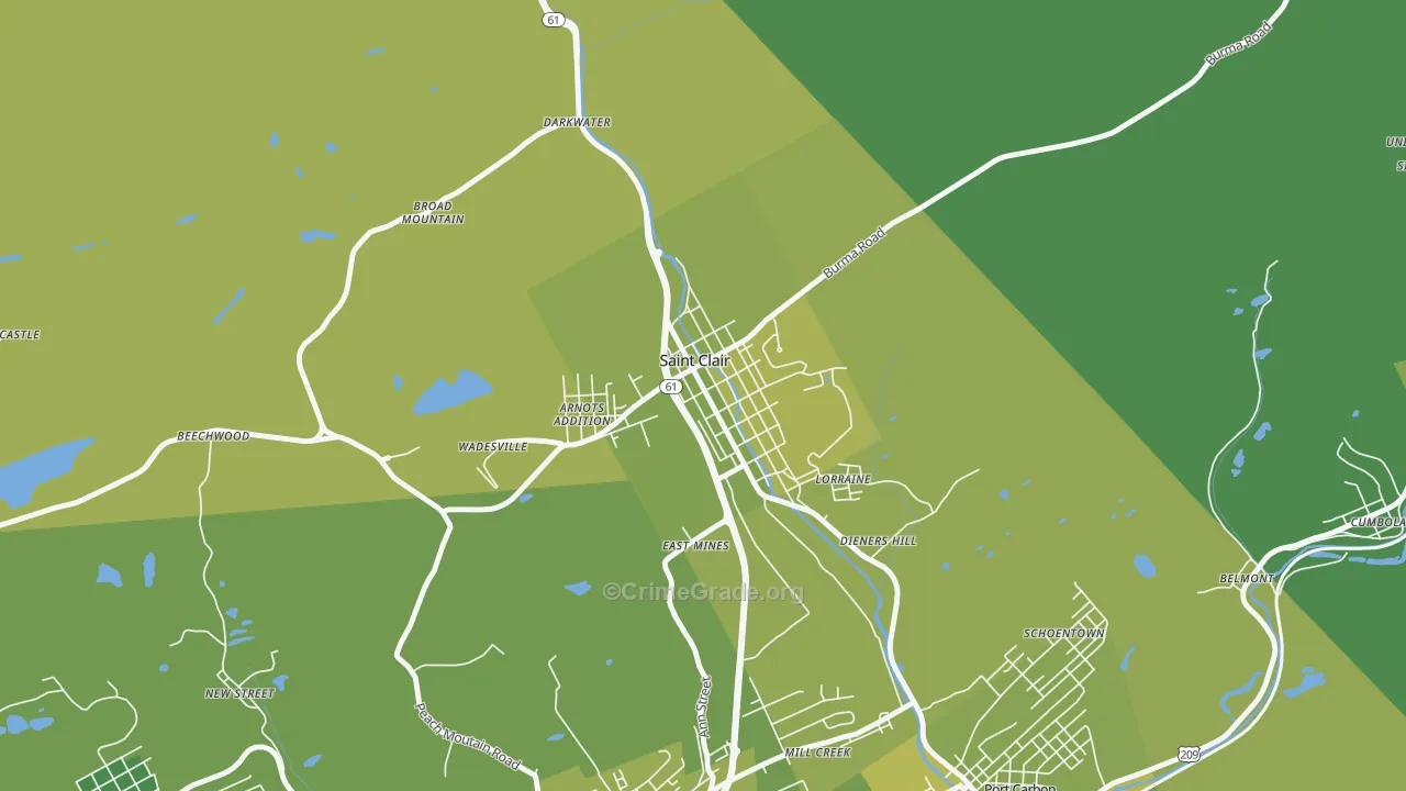 17970, PA Map of Vehicle Theft Rates