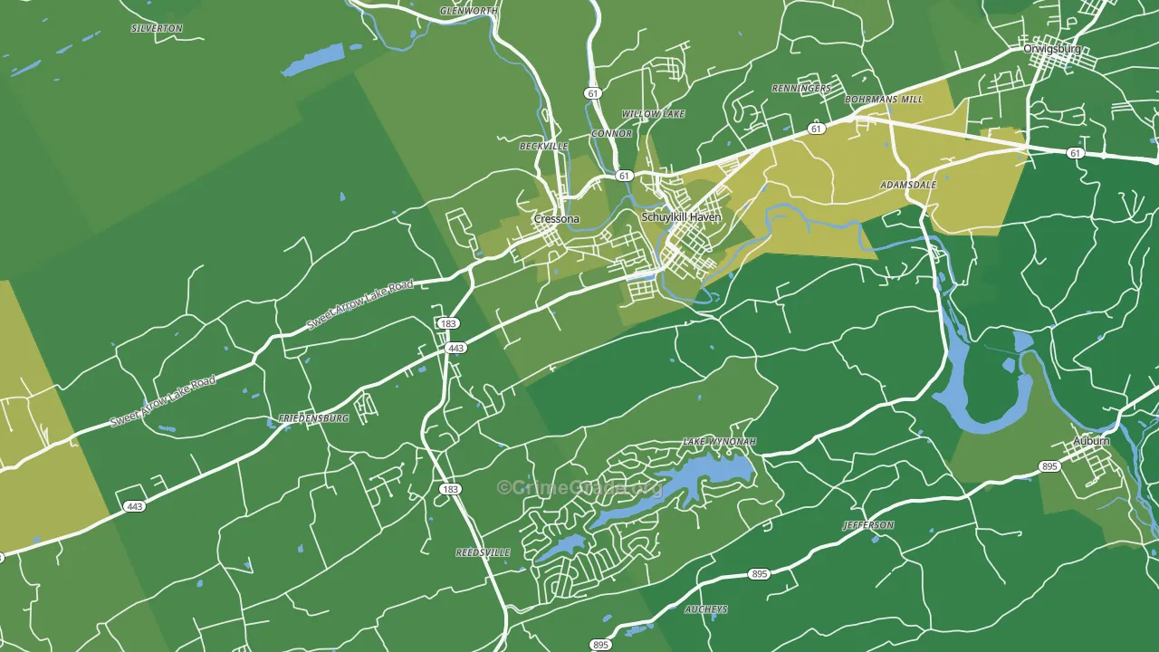 17972, PA Map of Vehicle Theft Rates