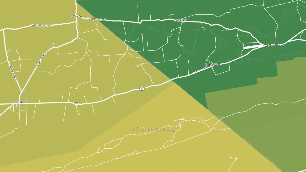 17978, PA Map of Vehicle Theft Rates