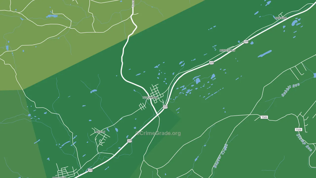 17982, PA Map of Vehicle Theft Rates