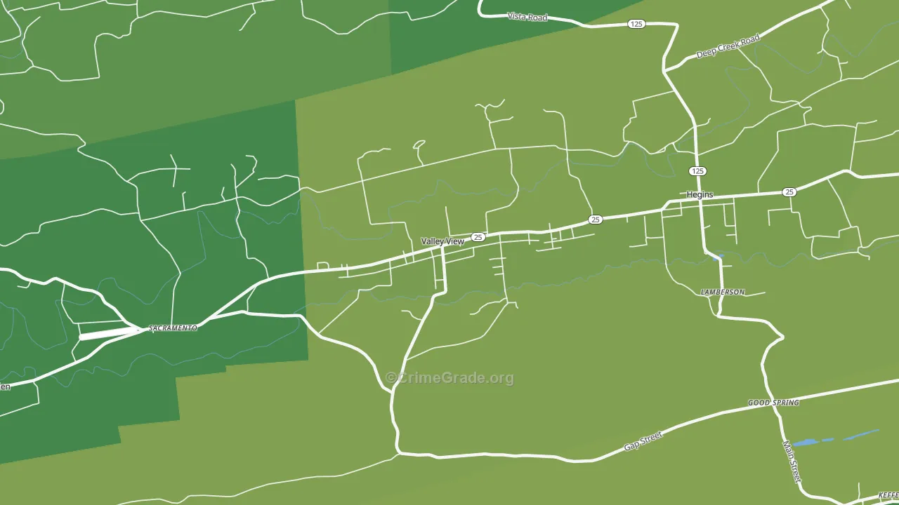 17983, PA Map of Vehicle Theft Rates