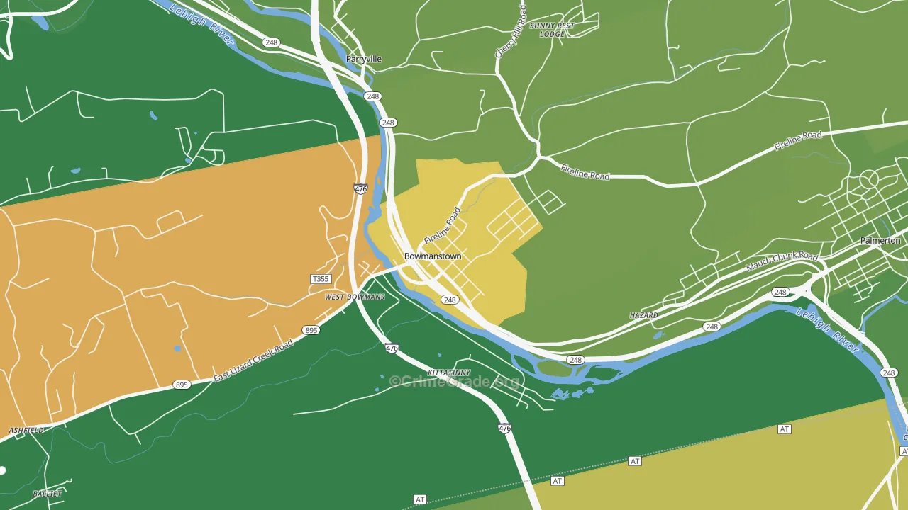 18030, PA Map of Vehicle Theft Rates