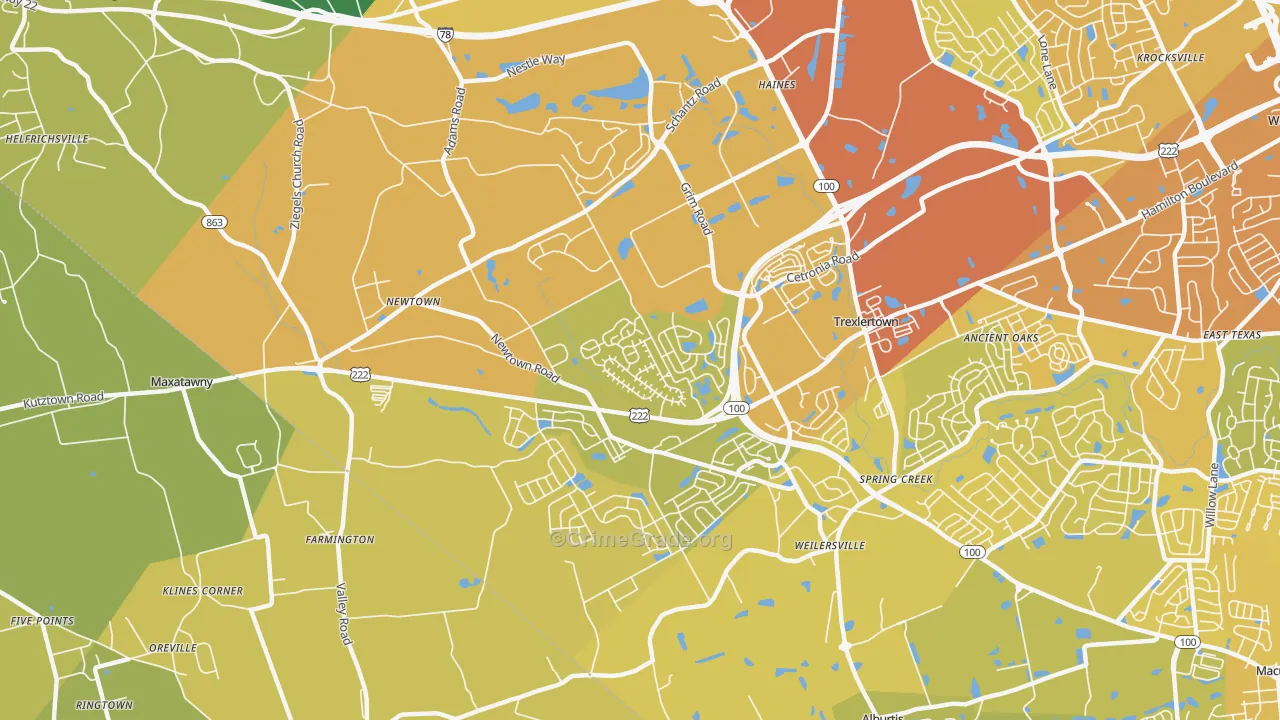 18031, PA Map of Vehicle Theft Rates
