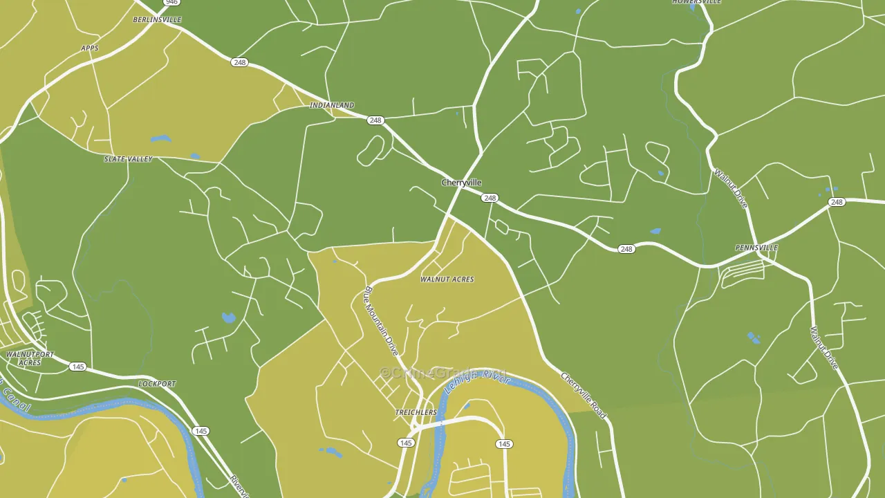 18035, PA Map of Vehicle Theft Rates