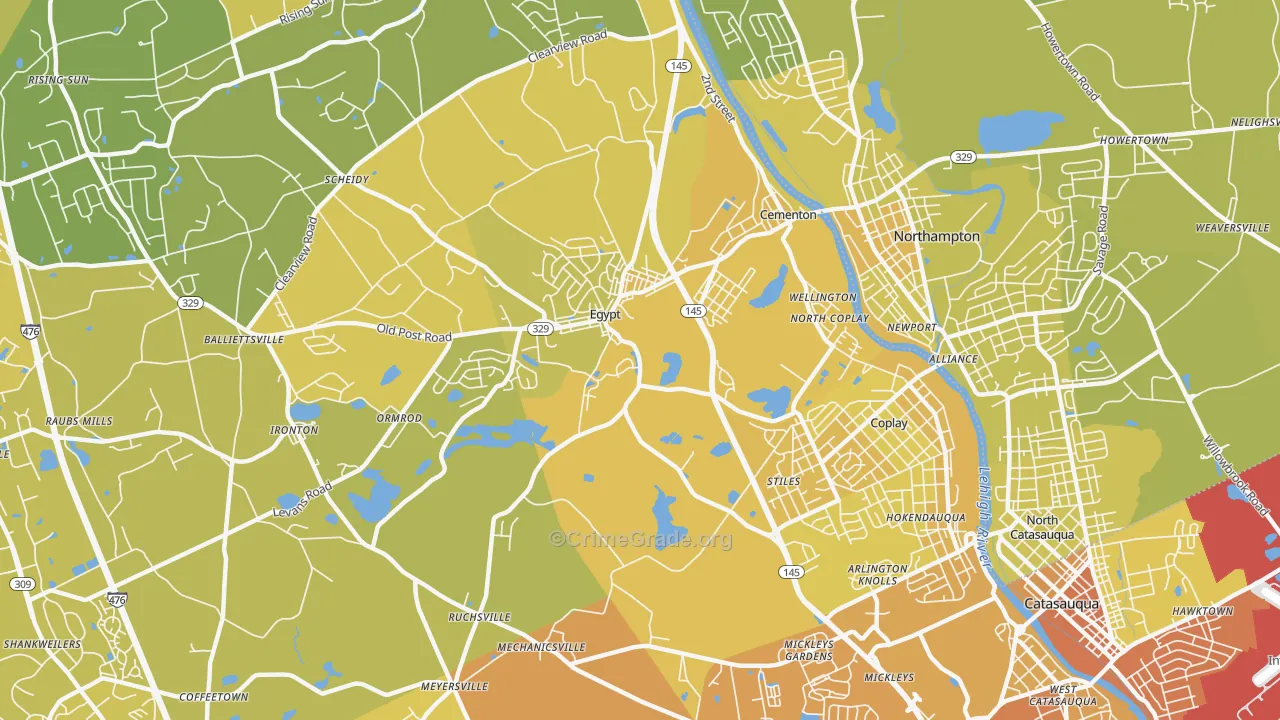 18037, PA Map of Vehicle Theft Rates