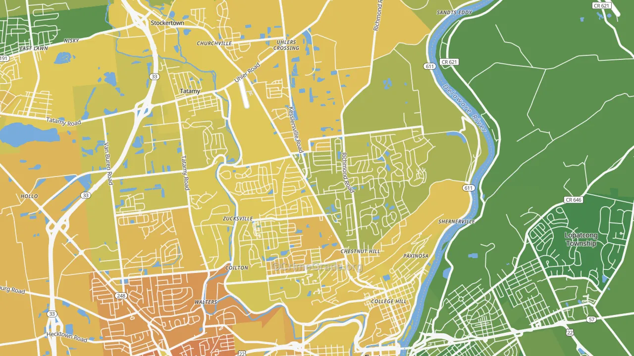 18040, PA Map of Vehicle Theft Rates