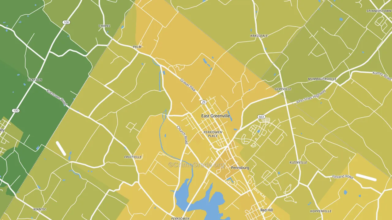 18041, PA Map of Vehicle Theft Rates