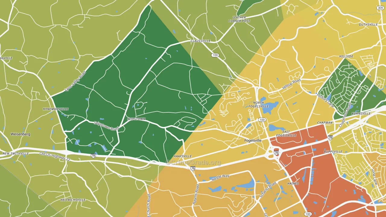 18051, PA Map of Vehicle Theft Rates