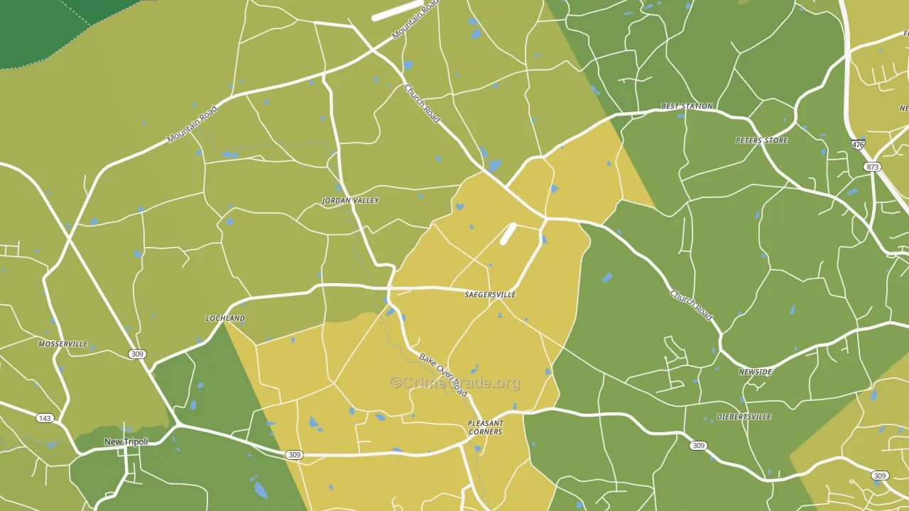 18053, PA Map of Vehicle Theft Rates