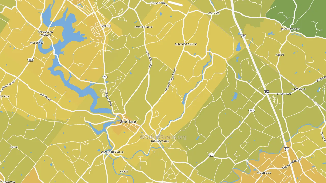 18054, PA Map of Vehicle Theft Rates