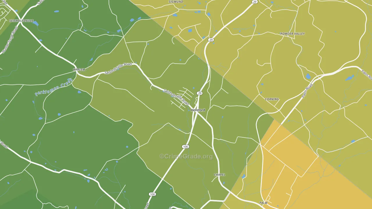 18056, PA Map of Vehicle Theft Rates