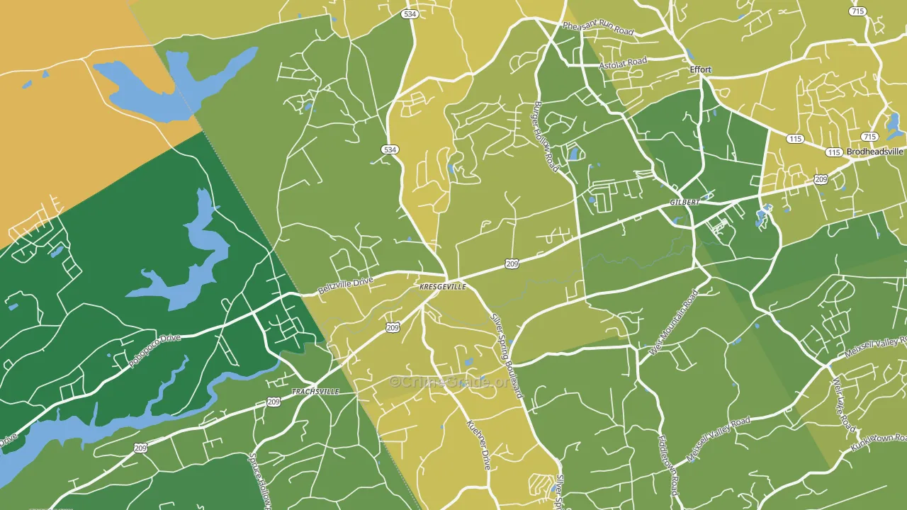 18058, PA Map of Vehicle Theft Rates