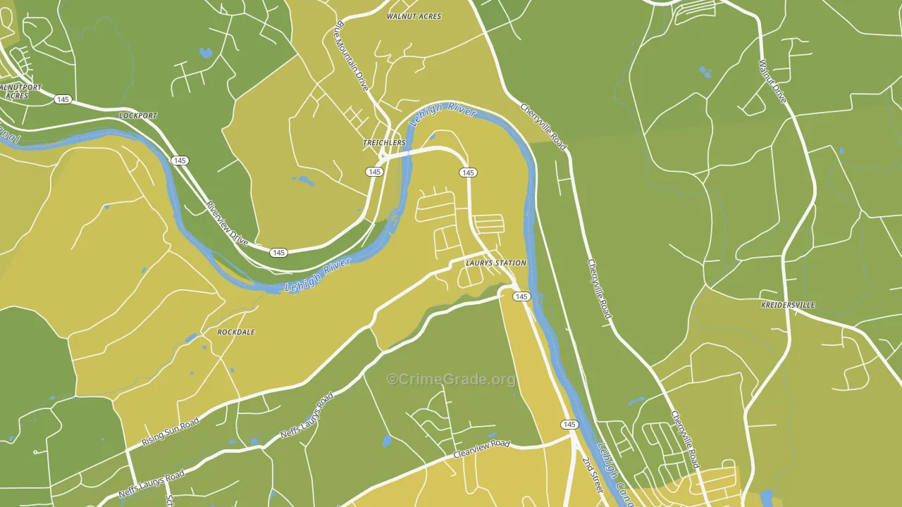 18059, PA Map of Vehicle Theft Rates