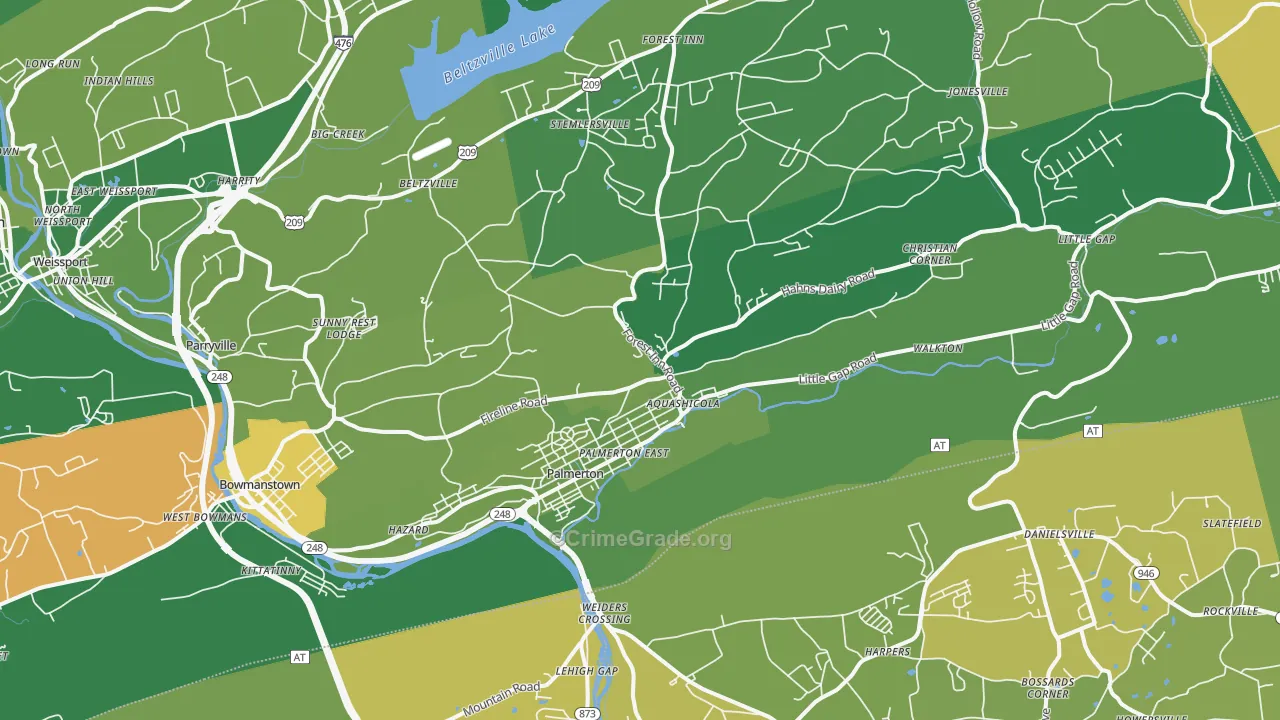 18071, PA Map of Vehicle Theft Rates