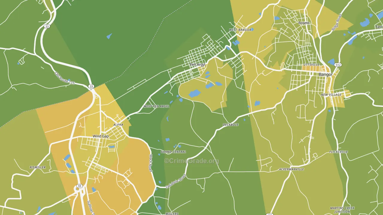 18072, PA Map of Vehicle Theft Rates