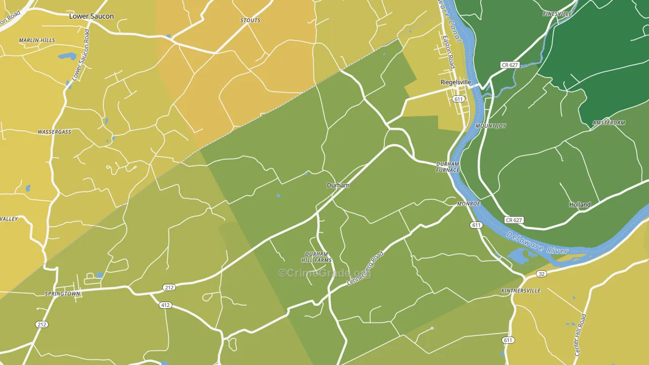 18077, PA Map of Vehicle Theft Rates