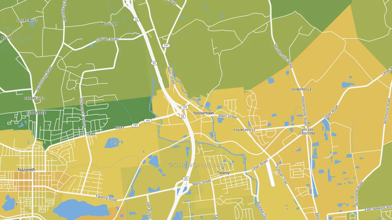 18083, PA Map of Vehicle Theft Rates