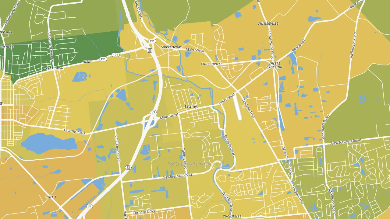 18085, PA Map of Vehicle Theft Rates