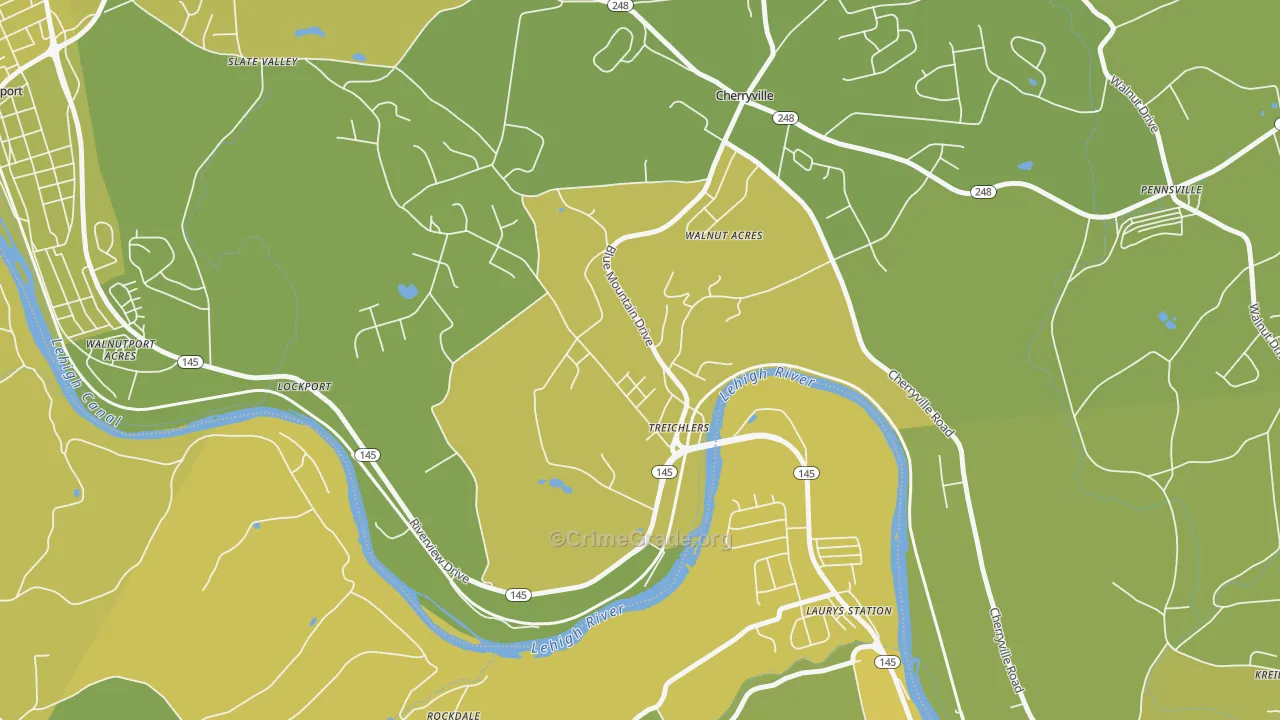 18086, PA Map of Vehicle Theft Rates