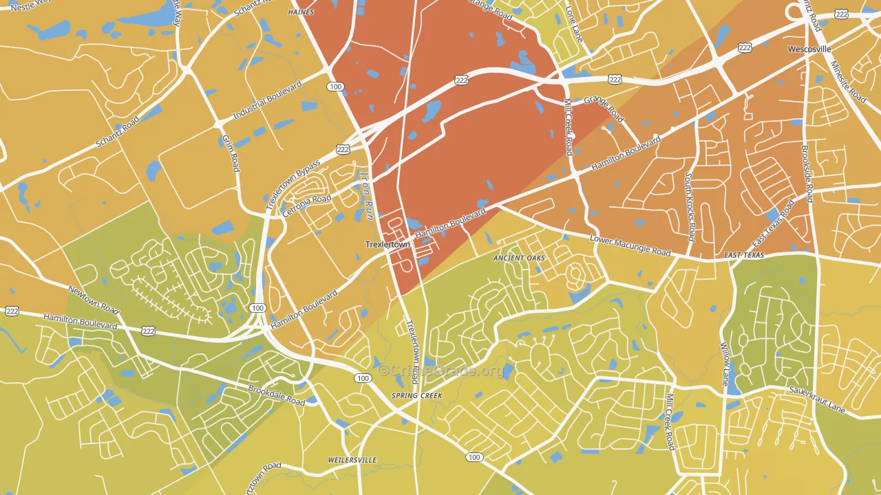 18087, PA Map of Vehicle Theft Rates