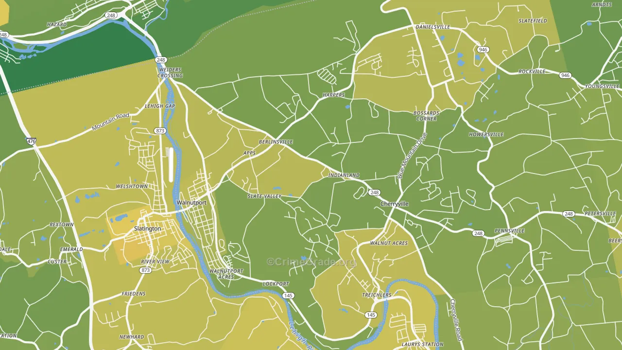18088, PA Map of Vehicle Theft Rates