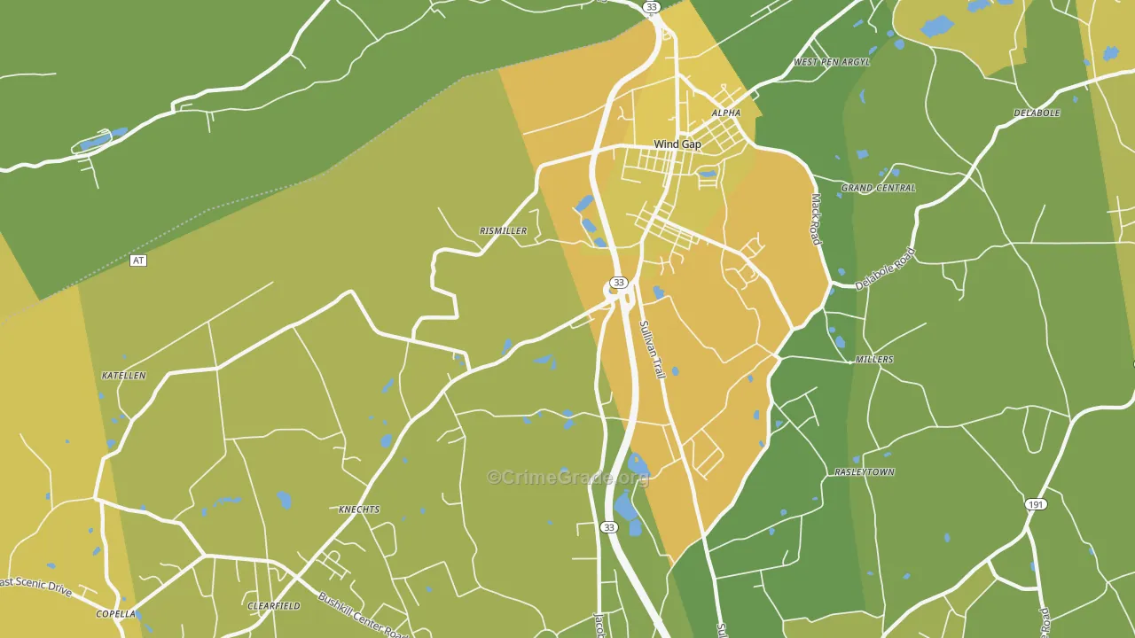 18091, PA Map of Vehicle Theft Rates