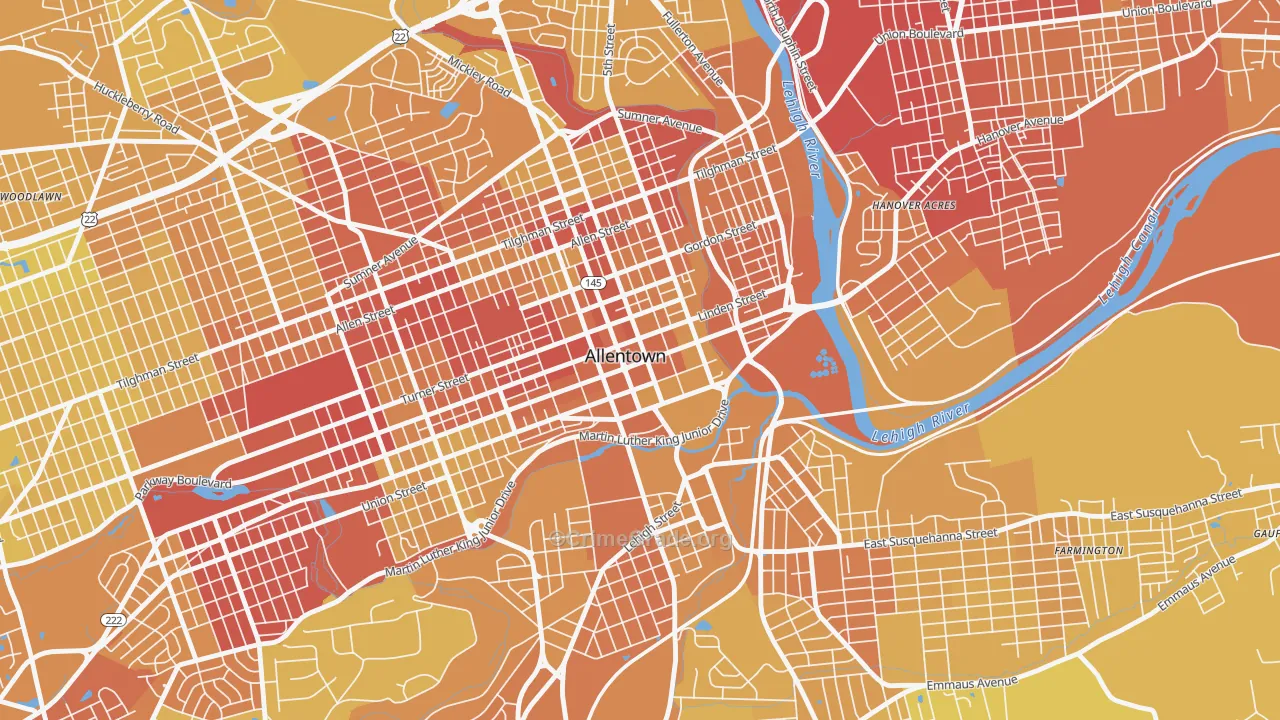 18101, PA Map of Vehicle Theft Rates