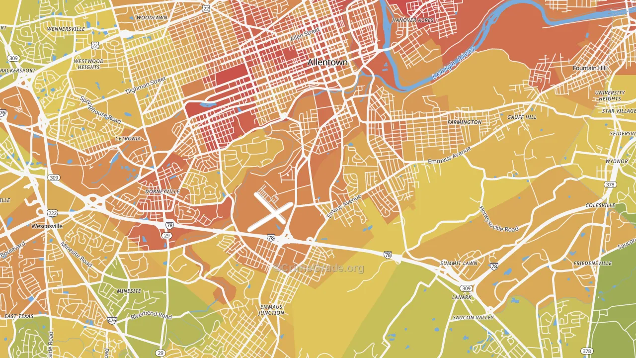 18103, PA Map of Vehicle Theft Rates