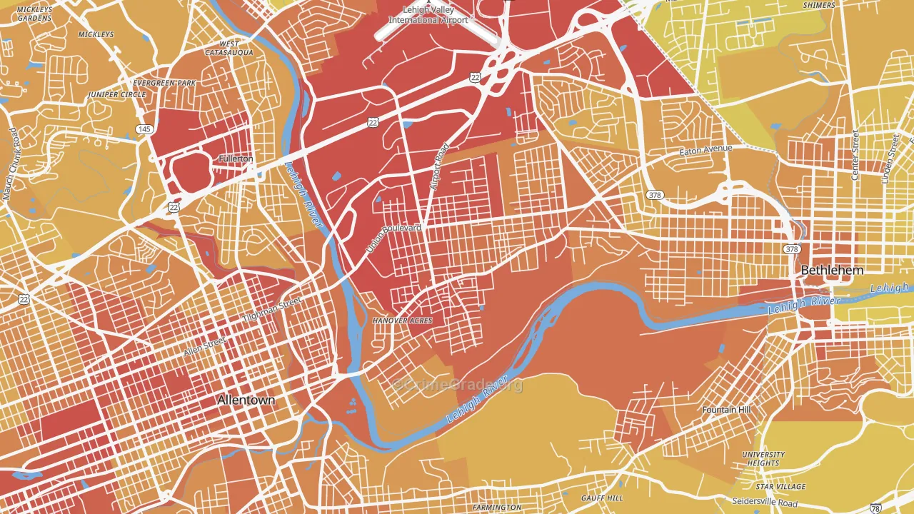18109, PA Map of Vehicle Theft Rates