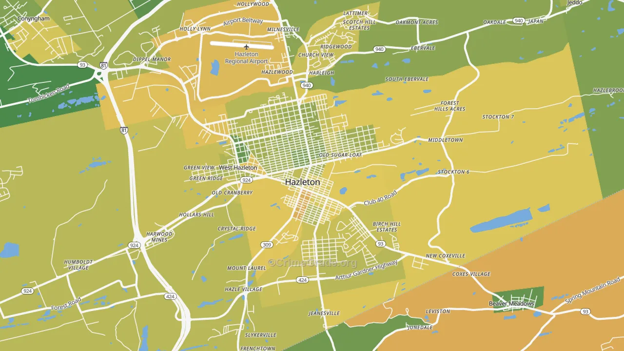 18201, PA Map of Vehicle Theft Rates