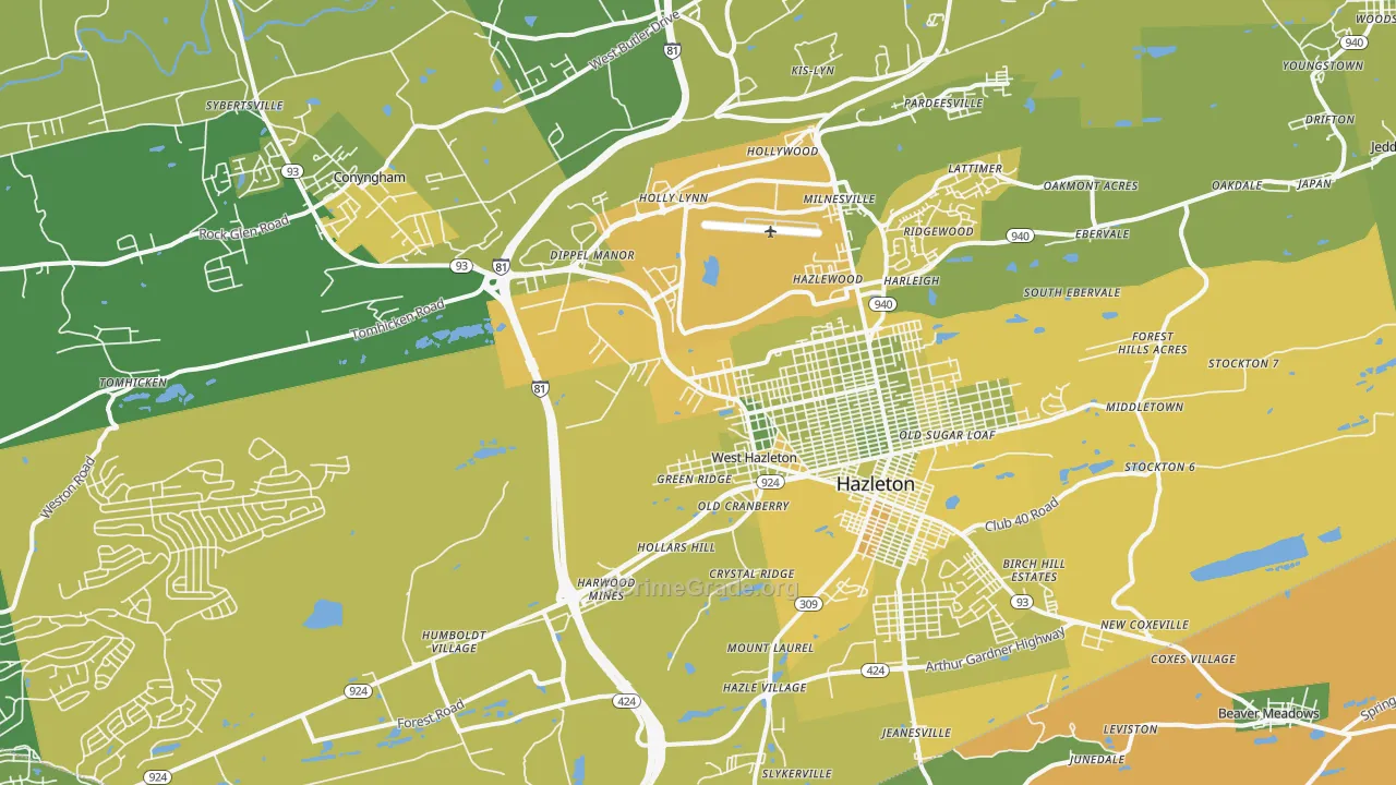 18202, PA Map of Vehicle Theft Rates