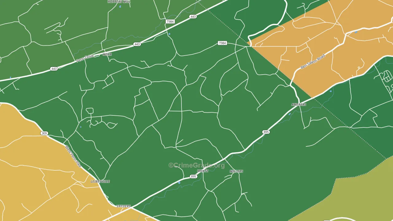 18211, PA Map of Vehicle Theft Rates