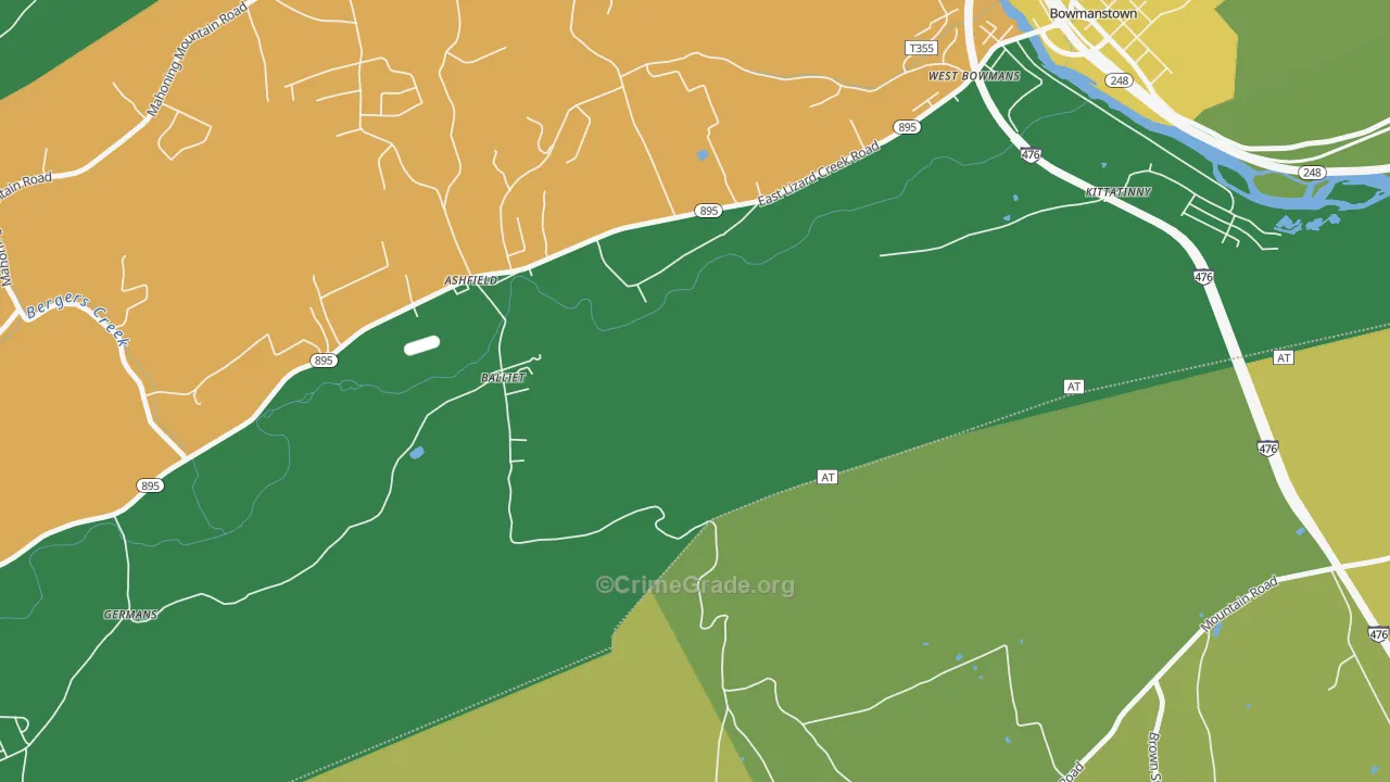 18212, PA Map of Vehicle Theft Rates
