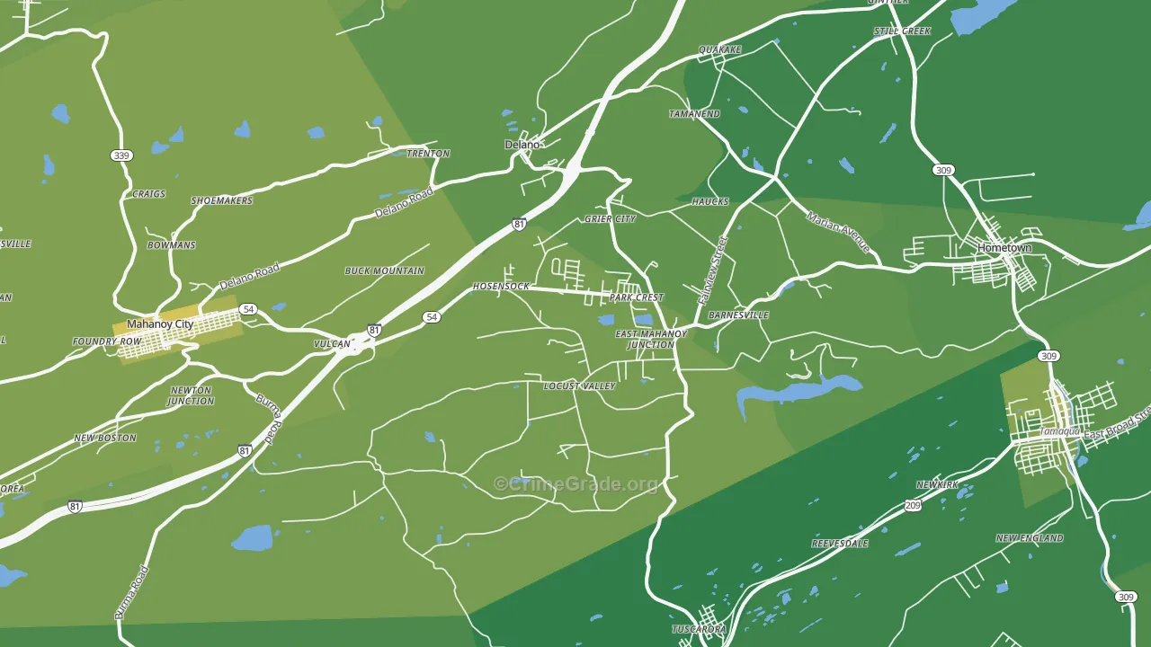 18214, PA Map of Vehicle Theft Rates