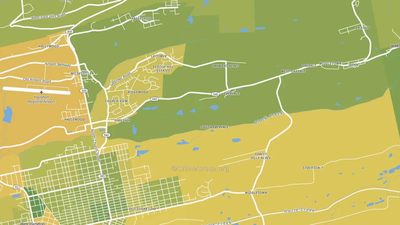 18223, PA Map of Vehicle Theft Rates