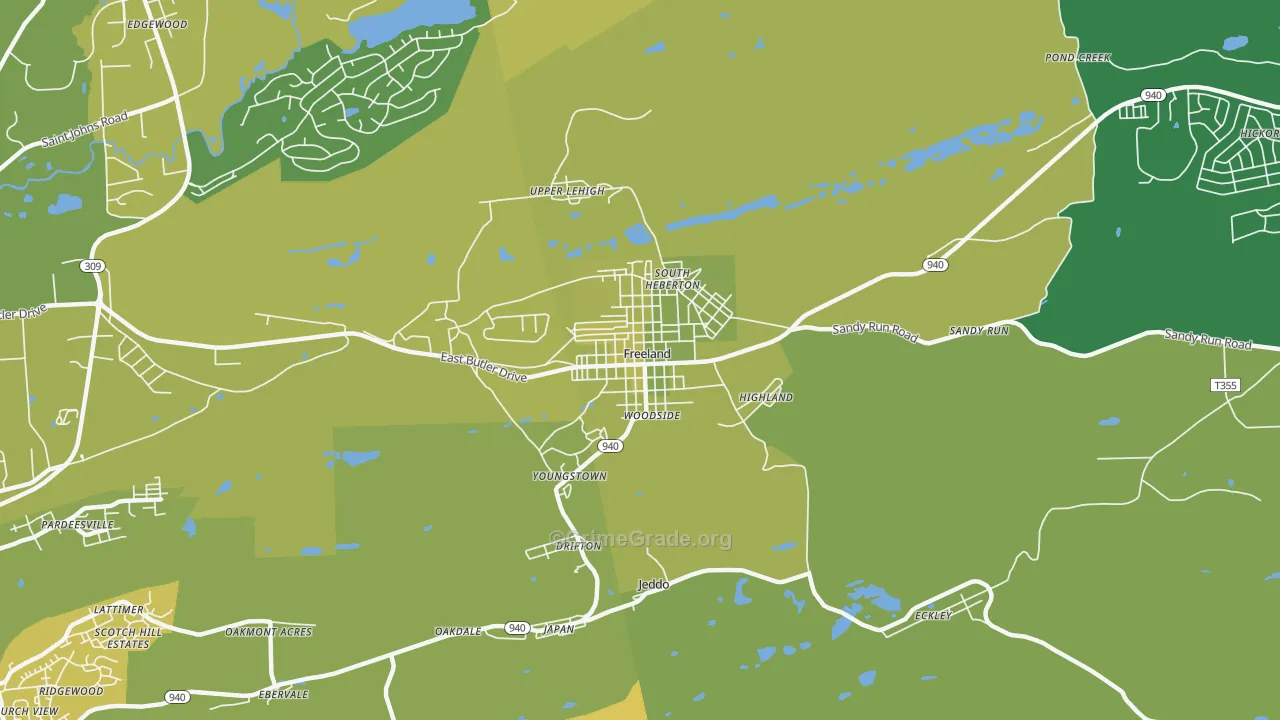 18224, PA Map of Vehicle Theft Rates