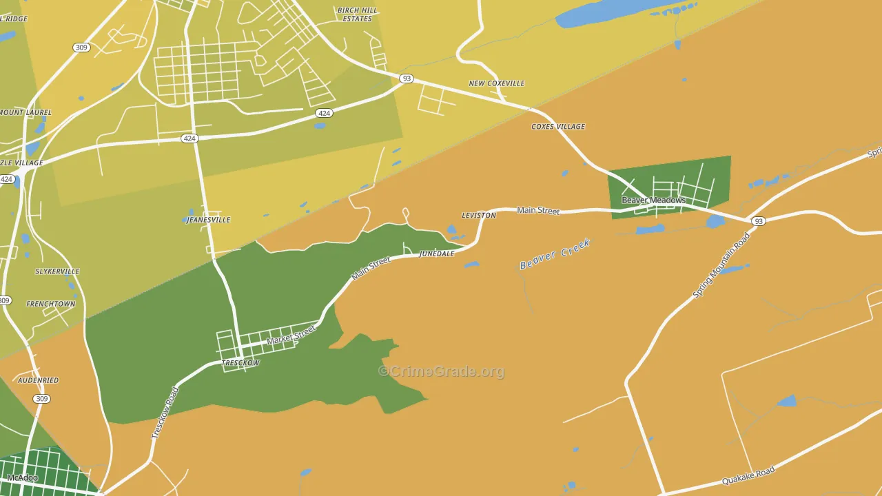 18230, PA Map of Vehicle Theft Rates